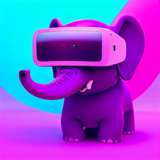 Elephant wearing a VR helmet