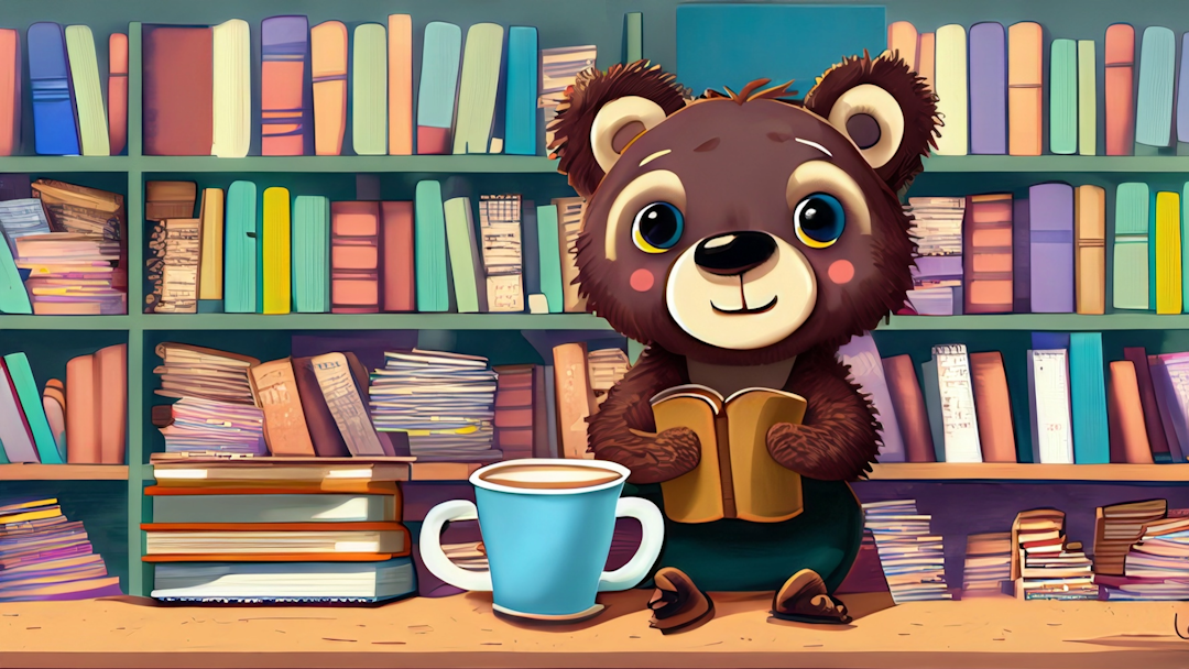 Bear reading some books